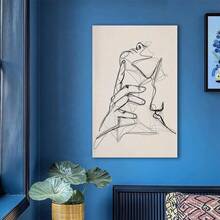 Framed LGBT Poster Featuring Intimate Lines Of A Couple, Abstract Decoration, Romantic Canvas Wall Art. Home Living Room Office Wall Decor, Perfect Gift And Wall Decoration, Room Decor, Wall Art Decor, Wall Decor, Living Room. - Random Print(隨機印花) - 查看 5