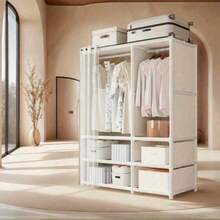 Limited Stock: 2-Drawer Metal Wardrobe With Hanging Rail | Tool-Free Assembly Wardrobe Storage Unit | High-Capacity Bedroom/Dormitory Storage Cabinet | Free Delivery Included Limited Stock: Double-Drawer Metal Wardrobe With Hanging Rail | Tool-Free Assembly Wardrobe Storage Unit | High-Capacity Bedroom/Dormitory Storage Cabinet | Free Delivery - Trắng 1 - Xem 6