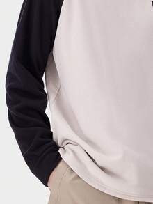 CAMEL CROWN 男士户外抓绒外套，秋季立领极地抓绒套头衫，保暖圆领毛衣外套 - 幻影黑冰晶灰 - 查看 3