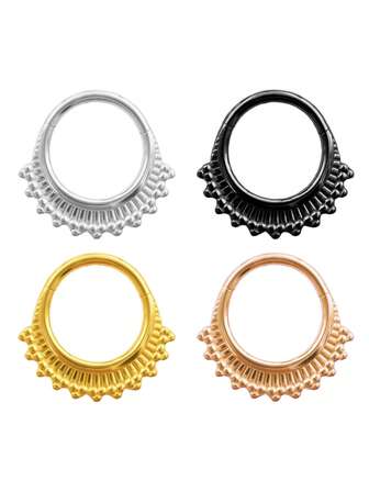 316L 不锈钢鼻环，图案纹理鼻环，适合日常佩戴