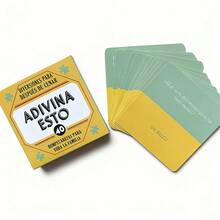 ADIVINA ESTO - Juego de cartas interactivo de adivinanzas en español, juego de mesa/cartas apto para toda la familia, excelente para regalos de Navidad, Halloween, cumpleaños o Año Nuevo - Amarillo - Ver 5
