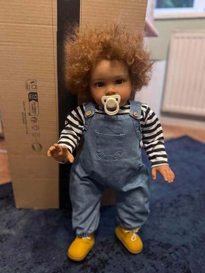Huge Size African American Curly Hair Reborn Baby Dolls 26 Inch Reborn Toddler Dolls Boy Girl Soft Vinyl Silicone Realistic Reborn Babies Handmade Newborn Baby Dolls For Kids Xmas