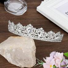 Rhinestones Tiara For Women Girls - Silver - View 6