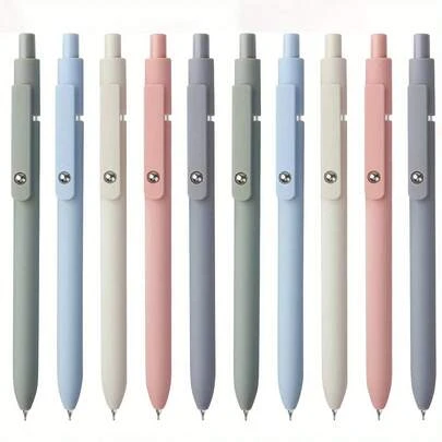 DALTACK Neutral Pen, Set Of 10-0.5mm Fine Tipped Neutral Pens, Quick Drying Black Ink Pen, Smooth Writing, Suitable For Offices, Retro/Morandi Color