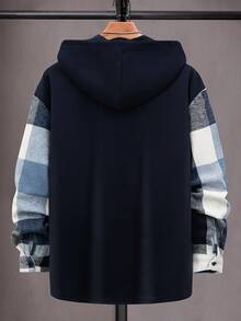 Men Plus Size Hoodies - Royal Blue - View 2