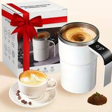 304不锈钢自动电动搅拌杯，配备150mAh可充电电池、液晶显示屏和温度显示功能——磁吸式车载旅行咖啡杯，完美混合咖啡、牛奶、巧克力、豆奶，是馈赠亲朋好友的理想之选。 - 彩色 - 查看 13