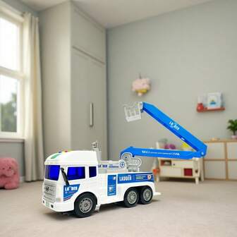 Toy, Children's Toy, Toy Car, Construction Vehicle, Excavator, Toy Construction Vehicle, Model Car, Rescue Vehicle, Inertial Powered Push & Go With Lights & Sounds, Children's Construction Truck, Holiday Gift, Birthday Gift, Children's Game, Christmas, Halloween, Holiday Toy, Gift For Boys