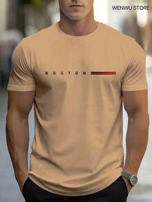 Boston 30.1 Classic Men's Short Sleeve Summer T-Shirt - Beis - Ver 1
