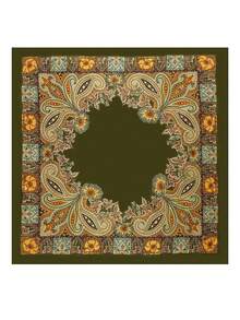 1条简约印花缎面围巾，春季新款时尚配饰围巾，适合女性，可用作腰带、包包装饰、丝带、头带或围巾，是提升整体造型的理想选择。 - 橄欖綠 - 查看 5