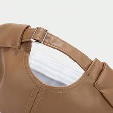 Retro Brimless PU Leather Landlord Hat Solid Color Landlord Hat Melon Caps Autumn Docker Cap - 卡其色 - 查看 11