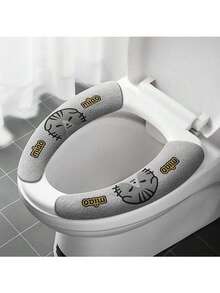浴室马桶座垫 - 马桶座垫套防滑软垫马桶座圈加热器，柔软，舒适，可清洗，易于安装，可重复使用马桶盖套