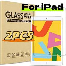 2 bucăți folie de protecție pentru tabletă, sticlă securizată, ecran protector de înaltă definiție rezistent la explozii, rezistent la degete, rezistent la zgârieturi, rezistent la uzură, compatibil cu iPad Air/Pro/Mini/1/2/3/4/5/6/7/8/9/10/8 inci/9,7 inci/10,2 inci/10,5 inci/10,9 inci/11 inci/12,9 inci, seria de tablete anti-amprentă, anti-cădere, anti-zgârieturi, robust, cu claritate puternică