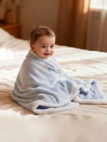 1 pieza Nueva manta para bebé, manta envolvente para recién nacido, manta para cochecito de bebé, manta de felpa de coral, manta de cubierta para otoño e invierno, chal multifuncional para mascotas