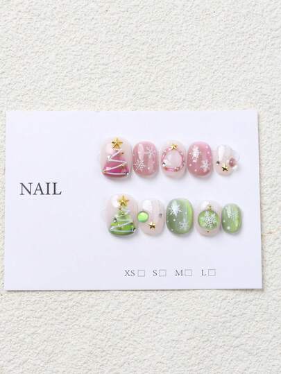 10片猫眼美甲贴纸，全覆盖星形图案，手工制作，可重复使用，4种尺寸可选，适合女孩/女性、演员、舞台表演、节日、派对、婚礼和日常佩戴。完美适用于情人节、新年和其他场合。