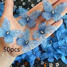 100/200pcs Mini Fabric Butterflies, 3D Realistic Pastel Butterflies Decor, Suitable For DIY Crafts, Nail Art, Photography Props, Headpieces, DIY Hair Clips, Headbands, Bouquet Decor, Jewelry Making Supplies, Home Decor, Party Decor, Wedding Decor, Easter Decor, Thanksgiving Decor, Garden & Yard Decor, Party Backdrops, Great Gift Choice