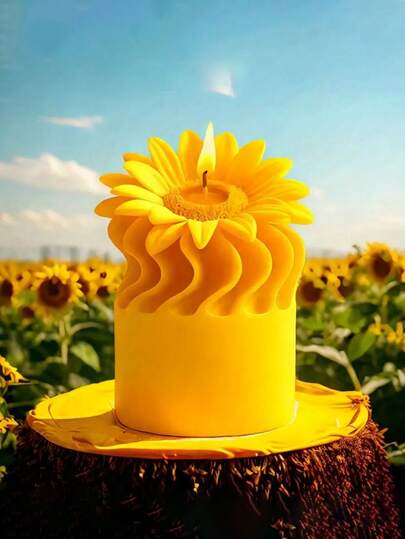 3D Sunflower Silicone Candle Mold DIY Craft Supplies - Fragrant Gypsum Polymer Resin/Plastic Casting Mold, Reusable Home Decor Art Mold, Handmade Gift