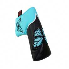 1pc 'Butterfly' Pattern Blade Putter Head Cover, Putter Head Cover Blade, Magnetic Closure Blade Putter, Mid Mallet Putter Cover