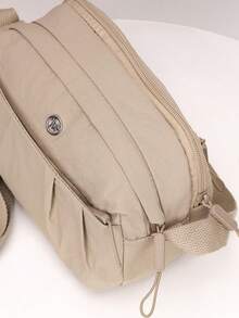 1pc Solid Color Fashionable Minimalist Nylon Zipper Closure Casual Backpack, Handheld & Shoulder Strap, Suitable For Spring, Summer, Autumn, Daily Use, Work, Business, Shopping Pouch - Multicolor - View 9