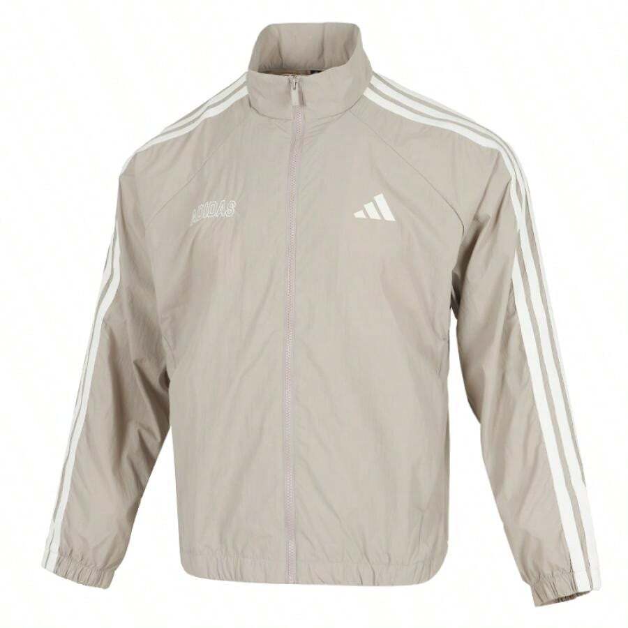 Adidas 男子寬鬆簡約外套 ST SPORTS LWJKT 日常通勤旅遊上衣 KC2835 - 學院銀灰/漢玉白 - 查看 1