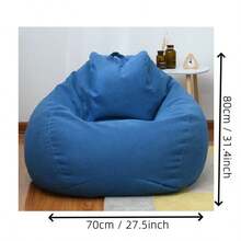 1pc European And American Style Bean Bag Sofa Cover (Filling Not Included) Modern Minimalist Living Room Small Space Luxury Machine Washable Adult Chair - Royal Blue - View 2