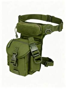 MOLLE Thigh Pack For Cycling & Outdoor, Waterproof Leg Bag With Secure Fit, Multi-Purpose Waist Storage For Hiking Running, Lightweight Nylon, Black - Multicolor - View 13