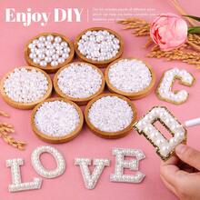 2700pcs Flat Pearl Set, 1 Box Flat White Small Semi-Round Pearls With Pickup Pen And Tweezers, For Graduation Cap Decoration DIY And Handcraft - 12-grid Resin Pearls - View 4