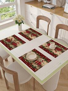1 pieza Camino de mesa con diseño de pájaro navideño, Camino de mesa decorativo navideño, Camino de mesa tipo lino navideño, Camino de mesa, Camino de mesa, 1 pieza Camino de mesa, 4 piezas Individuales, 1 pieza Funda de cojín, 3 productos disponibles, Decoración de hogar de temporada para interiores/exteriores, Decoración de hogar de invierno, Decoración navideña, Decoración de habitación navideña, Decoración de fiesta navideña - Multicolor - Ver 13