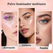 Iluminador en Polvo Horneado - Efecto Radiante y Saludable |   Paleta Compacta de 8 Tonos Cálidos - Por defecto - Ver 7