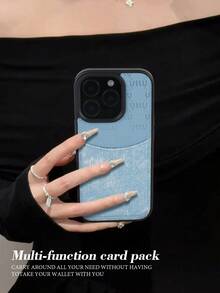 1pc Denim Fabric Wallet Phone Case, Compatible With Iphone 15/14/13/12/11/17/16 Pro Max/17/16 Plus/17 Air/16e, Galaxy, Pixel, High-End Luxury For Men & Women, Precise Cutouts For Charging And Buttons, Reasonable Card Slots Layout, Practical And Fashionable, Convenient For Daily Commute Or Travel, Enhances The Quality Of Personal Items.