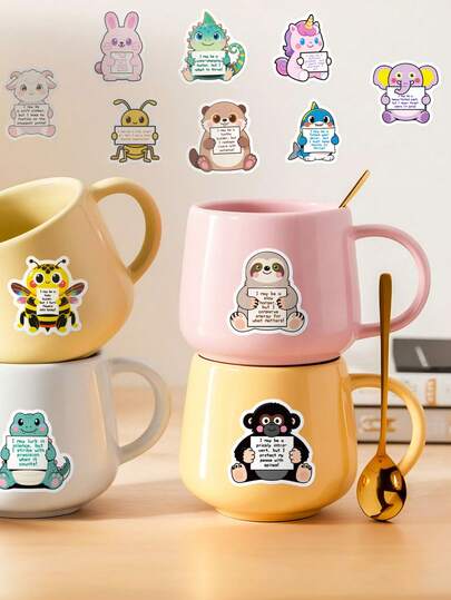 56PCS Cartoon Animals Stickers Funny Animals Stickers Graffiti Kawaii Stickers Funny Stickers Cute Animal Stickers Encouraging Stickers For Water Bottle, Hydroflask, Guitar, Luggage, Phone, Case, Laptop, Skateboard, Gift