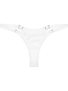 Womens  Metallic Micro Thongs Underwear Latex Panties Low Rise G-String Briefs Clubwear Womens Sexy Low Rise Micro Back G-String Thongs T-Back Tiny Panties Underwear Women's Metallic Shiny Low Rise G-String Thong Micro Panties Sexy Lingerie Underwear Clip Y Back Thong, Wet Look Thong G-String Thongs For Women Micro Thong Sexy Low Rise Leopard Print T-Back Thong Underwear Plus Size Women's Bikini - 白色 - 查看 3