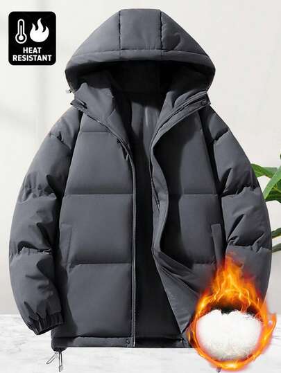 Men's Jacket, Simple Solid Color Hooded Jacket, Fashion Comfortable Casual Sports Outerwear, Large Pocket Design Sports Jacket