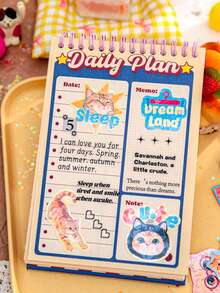 30 件猫主题贴纸包，自粘，可爱宠物设计，适合剪贴簿和日记 - 彩色 - 查看 3