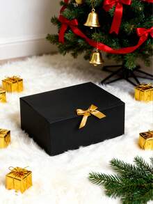 2pcs Square Gift Boxes With Lid For Packaging Gifts, Weddings, Birthdays, Festivals, Etc., - Black - View 9