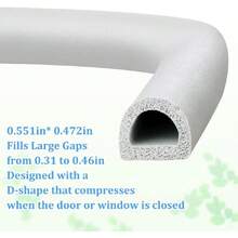 19.7Feet Rubber Weather Stripping Door Seal, Self-Adhesive Seals For Door Window Gap, Soundproofing, Insulation Strip, Door Sealers For Door Frame (Gray),24337860 - 珊瑚粉 - 查看 2