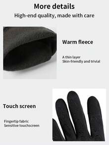 1 Par de Luvas Touchscreen para Outono/Inverno, Antiderrapante, Leve, Adequado para Corrida, Caminhada, Ciclismo, Esportes ao Ar Livre, Quente
