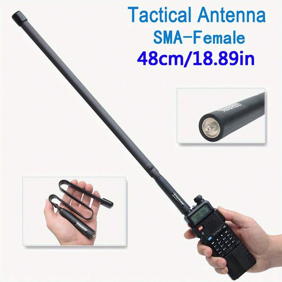 1pc Baofeng Tactical Foldable Antenna, 18.8 Inches/48CM, Portable SMA, No Battery Required, Outdoor Communication Equipment, Foldable Antenna, Durable Structure, Excellent Accessory For Outdoor Hunting