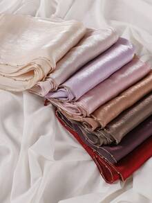 女士柔软欧根纱闪光穆斯林头巾披肩，秋冬新品 - 彩色 - 查看 10