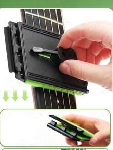 1pc Premium Guitar String Cleaner And Fretboard Deep Cleaning Tool, Effectively Removes Rust, Conditions Strings And Removes Fingerprints, Includes Flexible Cleaning Card To Clean Hard-To-Reach Fretboard Dirt And Residue, Ergonomic Design For Efficient String Maintenance, Essential Tool To Extend String Life And Maintain Original Acoustic Guitar, Electric Guitar, Classical Guitar And Bass Guitar Tone Quality. - Multicolor - View 2