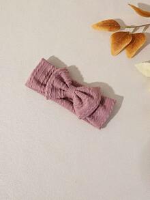 1pc Autumn/Winter New Jacquard Striped Fabric Baby Headband, Cute Solid Bow Infant Headwear, Fashionable Princess Baby Hair Accessories