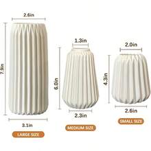 White Ceramic Vase Set Of 3 Boho For Modern Home DecorNordic Minimalism Decor Office Entryway Living Room Centerpiece Table Decorations Vases - White3Set - View 4