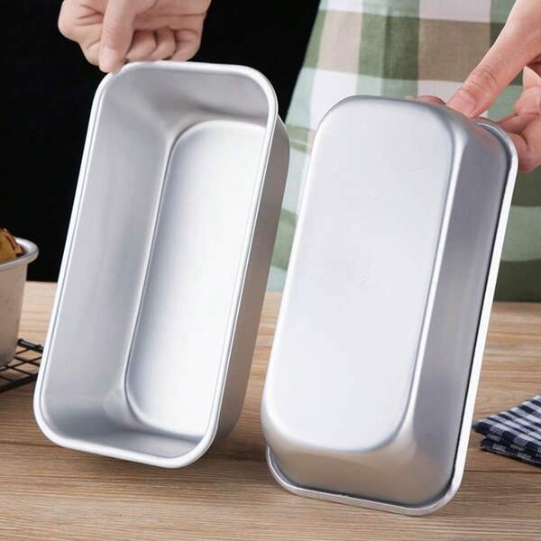 1 Pieza/3 Piezas Molde rectangular para hornear pasteles, molde para pan, bandeja de horno de aleación de aluminio, molde rectangular antiadherente para pasteles, adecuado para accesorios de cocina, molde para postres, bandeja para alimentos - apto para horno -, ideal para hornear, artículos de cocina navideños para el hogar, manualidades.