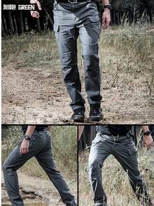 Men's Tactical Multi-Pocket Pants, Casual Waterproof Trousers, IX7 - xanh quân đội - Xem 5