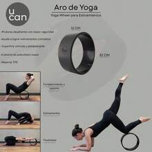 u2013 Rueda para Yoga Aro con Cubierta de Poliuretano Yoga Wheel para Estiramientos, Flexibilidad y Posturas Avanzadas para Espalda, Pecho, Cadera y Core Mejora el Equilibrio y la Movilidad - Negro + INDIVIDUAL - Ver 7