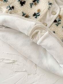 女婴碎花印花加厚保暖内衬外套，冬季