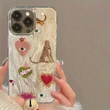 Funda de teléfono creativa y personalizada con plumas plateadas y corazón de estampado de leopardo, a prueba de golpes, mate, resistente a caídas y compatible con  17/17 Pro/17 Pro Max/17 Air/ 16/16 Pro/16 Pro Max/16 Plus/ 15/15 Pro Max/15 Pro/15 Plus/ 14/14 Pro/14 Plus/14 Pro Max/ 13/13 Pro/13 Pro Max/12/12 Pro/12 Pro Max/11/11 Pro/11 Pro Max/XR/X/XS/XS Max.Perfecto como regalo de vacaciones o de cumpleaños para tu novia, novio, amigos e incluso para ti mismo. - Plata 234 - Ver 7