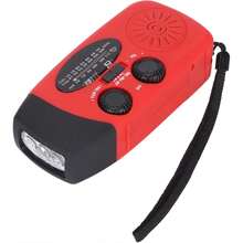Emergency Weather Radio, 1000mAh Portable Solar Hand Crank Emergency Radio With LED Flashlight, SOS Alarm And Compass, Solar/USB Charger, Waterproof Hand Crank Radio For Outdoor Emergencies - 紅色 - 查看 6