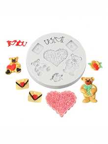 Cartoon Bear Modeling Silicone Mold Cartoon Chocolate Baking Fondant Kitchen Baking Mold - Multicolor - View 4