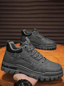 四季新款秋冬男鞋，舒适运动鞋，休闲一脚蹬鞋，百搭时尚运动鞋，旅行鞋，系带户外鞋。此款鞋码偏小，建议选购大一码。 - 灰色 - 查看 18