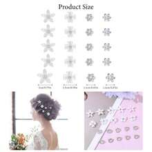 20PCS Purple Flower Hair Accessories, Cute Hair Clips No - Slip Flower Barrettes Floral Pins Bridal WomenPurple - 白色 - 查看 2